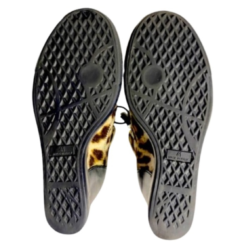 Giuseppe Zanotti Leopard Animal Print Calf Hair Wedge Sneaker Boots Sz 41 - Picture 7 of 10